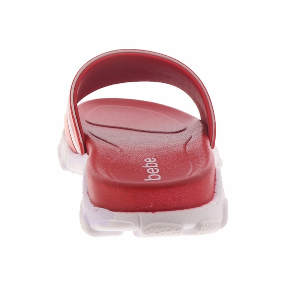 NWT BEBE WOMEN'S RED SLIP ON SLIDES SANDALS - Picture 5 of 8